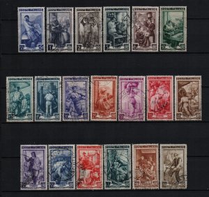 Italy 1950 complete set sc 549-567 Used Jobs series, look thoroughly scan