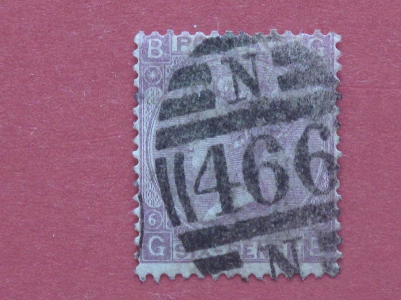 Lot #2486 Victoria 1867 6d Lilac Plate 6 Used SG105 (1)