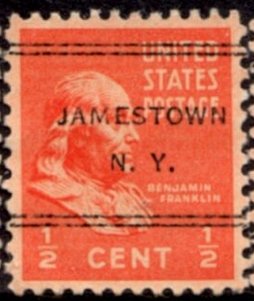 US Stamp #803x247 - Benjamin Franklin - Presidential Issue 1938 Precancel