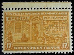 1944 17c Motorcycle, Special Delivery, Orange Yellow Scott E18 Mint F/VF NH