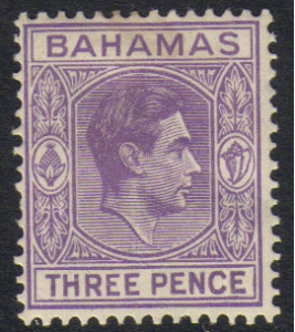 Bahamas #105, mint single, King George VI