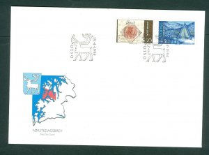 Norway. 1994 FDC Cachet Map. Tromso Charter Bicent.  Sc# 1061-62.