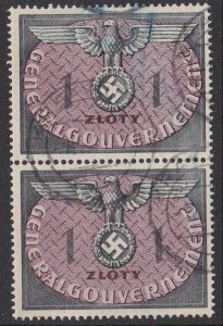 POLAND GENERAL GOVERNMENT 1940 1z fine used pair...........................P728 