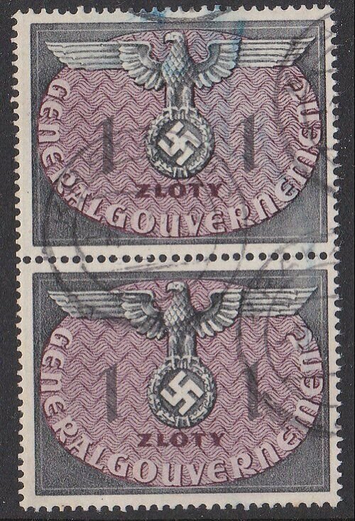 POLAND GENERAL GOVERNMENT 1940 1z fine used pair...........................P728