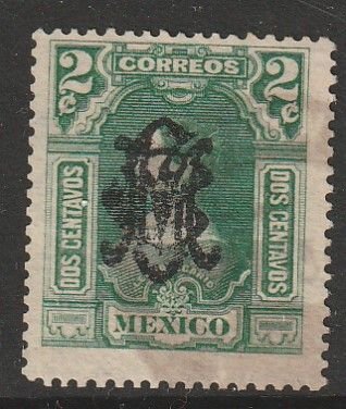 MEXICO 456, 2¢ VILLA MONOGRAM REVOLUT OVPERPRINT USED. VF. (613)