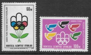 CYPRUS-TURKISH SG34/5 1976 OLYMPICS MNH