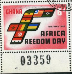 GHANA - #76 - USED PLATE BLOCK OF 4 -1960 - GHANA016