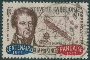 New Caledonia 1953 SG333 6f Admiral D'Urville and map FU