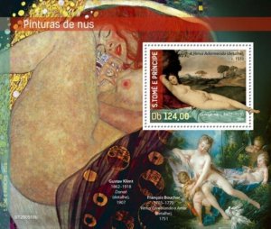 St Thomas - 2020 Nude Art Paintings - Stamp Souvenir Sheet - ST200519b