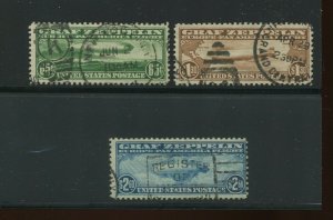 C13-C15 Graf Zeppelin Air Mail Used Set of 3 Stamps (By 1364)