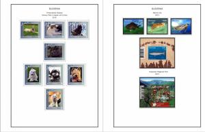 COLOR PRINTED SLOVENIA 2011-2015 STAMP ALBUM PAGES (43 illustrated pages)