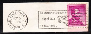 US cancel - Slogan - Philadelphia  PA - ..Academy,,American Poets..  - 1958