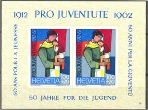 SWITZERLAND, SHEETLET PRO JUVENTUTE 1962, NEVER HINGED **!