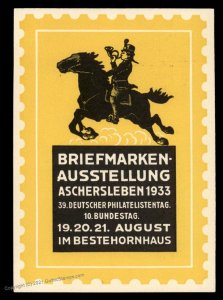 Germany 1933 Aschersleben Stamp Show METER 5pf Postal Card Cover Advertis G99237
