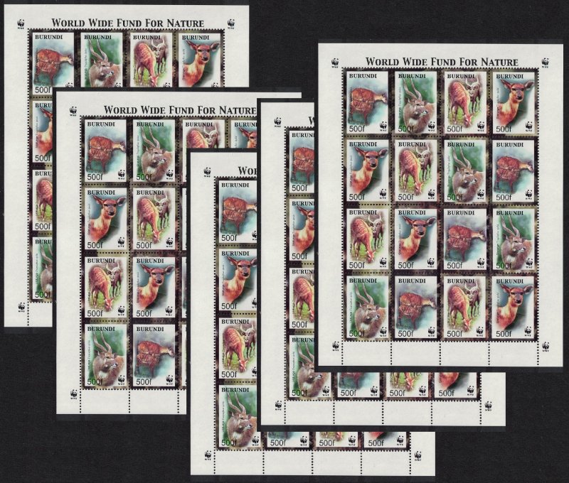 Burundi WWF Sitatunga 5 Sheetlets 2004 MNH SC#774 a-d SG#1638-1641 MI#1867-1870