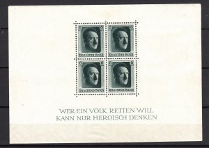 Z4917 JLStamps 1937 germany mh s/s #b102 hitler