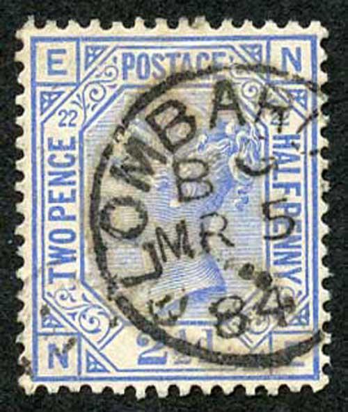 SG157 2 1/2d Blue wmk Crown Plate 22 Cat 40 Pounds