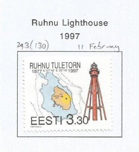 ESTONIA - 1997 - Ruhnu Lighthouse - Perf Single Stamp - Mint Lightly Hinged