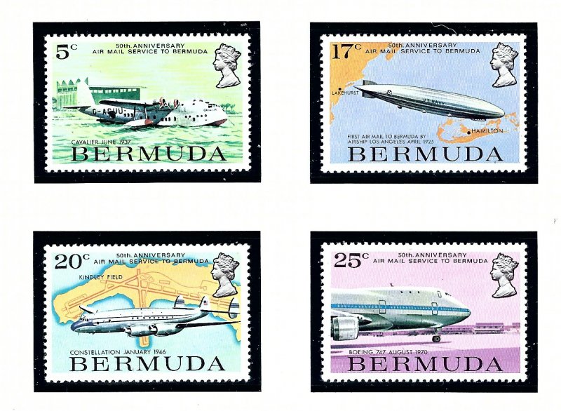 Bermuda 318-21 MNH 1975 50th Aniv of Airmail Service