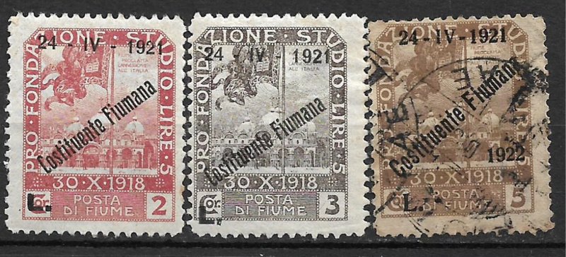 COLLECTION LOT # 105 FIUME 3 STAMPS 1921 CV + $128