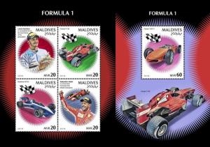 Z08 MLD181208ab Maldives 2018 Cars Formula 2 MNH ** Postfrisch Set