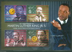 SOLOMON ISLANDS 2014 50th ANN MARTIN LUTHER KING, JR.'S NOBEL PRIZE SHT IMPF  NH