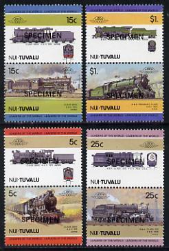 Tuvalu - Nui 1985 Locomotives #2 (Leaders of the World) s...