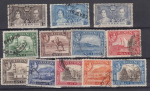 Aden KGVI 1937/39 Sets x 2 To 14A Fine Used BP2690