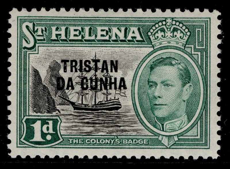 TRISTAN DA CUNHA GVI SG2, 1d black & green, M MINT.