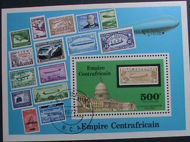 ​CENTRAL AFRICA-1977-CAPITAL-WASHINGTON D.C. STAMPS ON STAMPS-CTO-S/S- VF