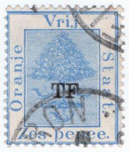 (I.B) Orange Free State Telegraphs : 6d Ultramarine (setting 7)