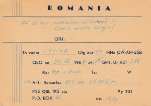 9730 Amateur Radio QSL Card GALATZI ROMANIA-