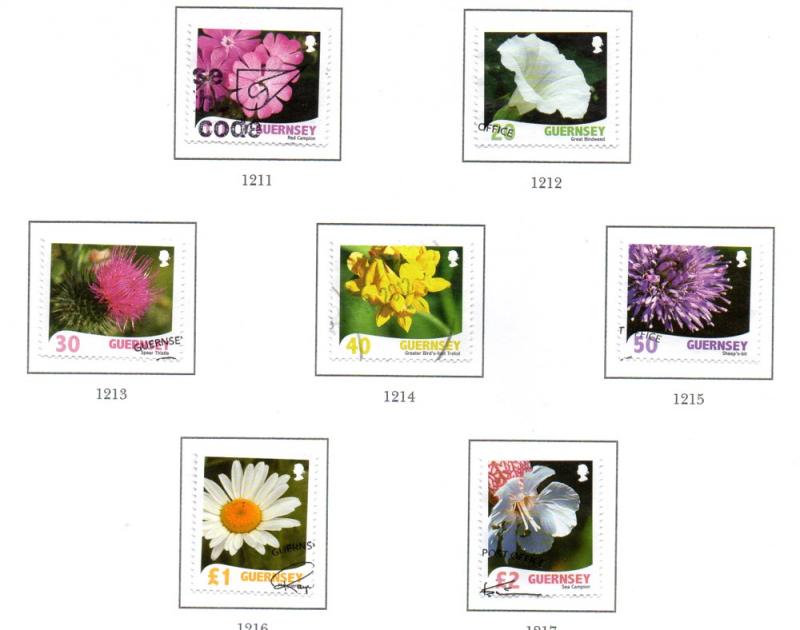 Guernsey Sc 978-84 2008 Wild Flowers stamp set used