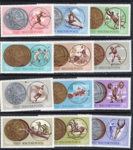 Thematic stamps HUNGARY 1965 OLYMPICS 2044/55 mint