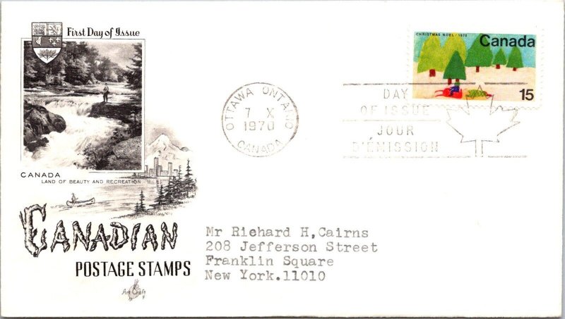 Canada 1970 FDC Canadian Postage Stamps - Ottawa, Ont - Single - F76669
