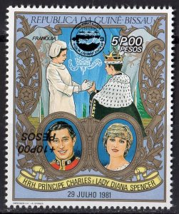 Guinea-Bissau 1983 Princess Diana Royal Wedding ovpt.INVERTED (1) MNH