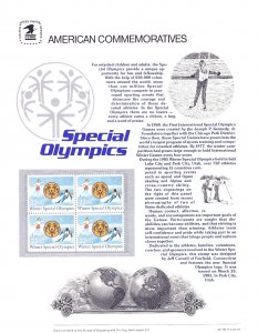 USPS Commemorative Panel 240 Special Olympics #2142 Block/4 Sports Disabled Mint