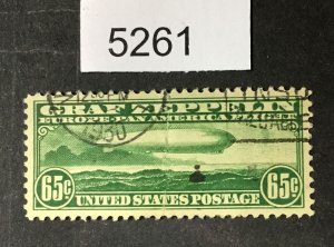 MOMEN: US STAMPS #C13 USED GRAF ZEPPELIN LOT #5261