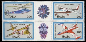 Italy Sc# 1462a - MNH; Block of 4 (#1459-62) + 2 labels. 