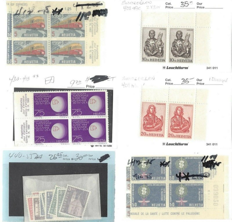 Switzerland Early Collection on 102 cards CV $3300++