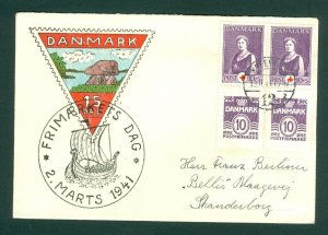 Denmark. 1941 Cover,Cachet. Viking Grave. Stamp Day.Spc.Cancel. Sc. #B 230. Adr.