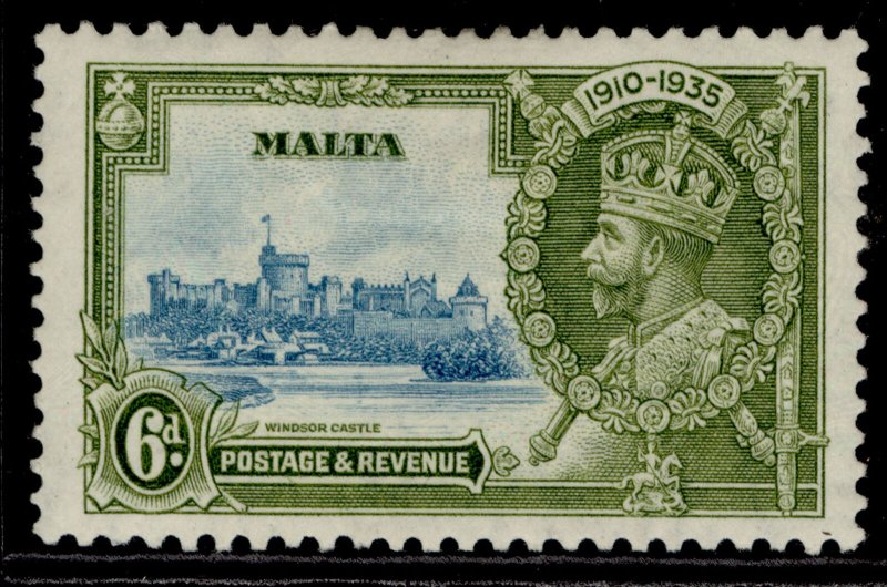 MALTA GV SG212, 6d light blue & olive-green, M MINT.