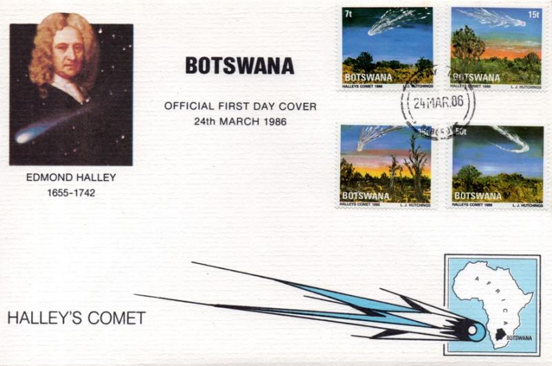 Botswana - 1986 Halley's Comet FDC SG 595-598