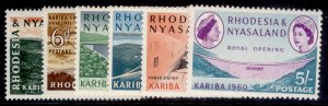 RHODESIA & NYASALAND QEII SG32-37, 1960 Hydro electric set, NH MINT. Cat £19.