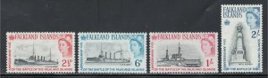 Falkland Islands 1964 50th Anniversary Battle of Falklands Scott # 150 - 153 MH