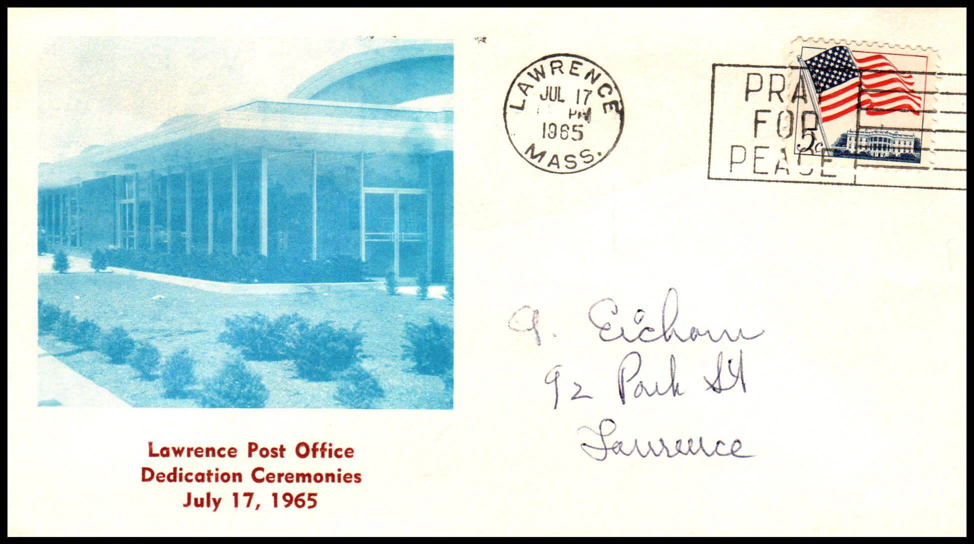 US Dedication Lawrence,MA Post Office 1965 Cover United States, Stamp