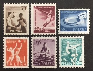 Poland 1955 #699-704(6), 2nd International Youth Games, MH.