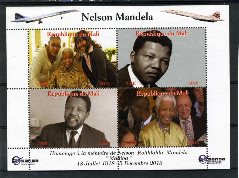 Mali 2013 Concorde-Nelson & Winnie Mandela Sheet Perforated Mint (NH)