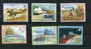 Liberia  1974 6 Imperf stamps 100 th anniv of UPU Proof?Assay?  5777