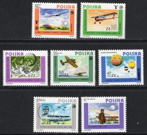 Thematic stamps POLAND 1984 AVIATION 2955/61 mint